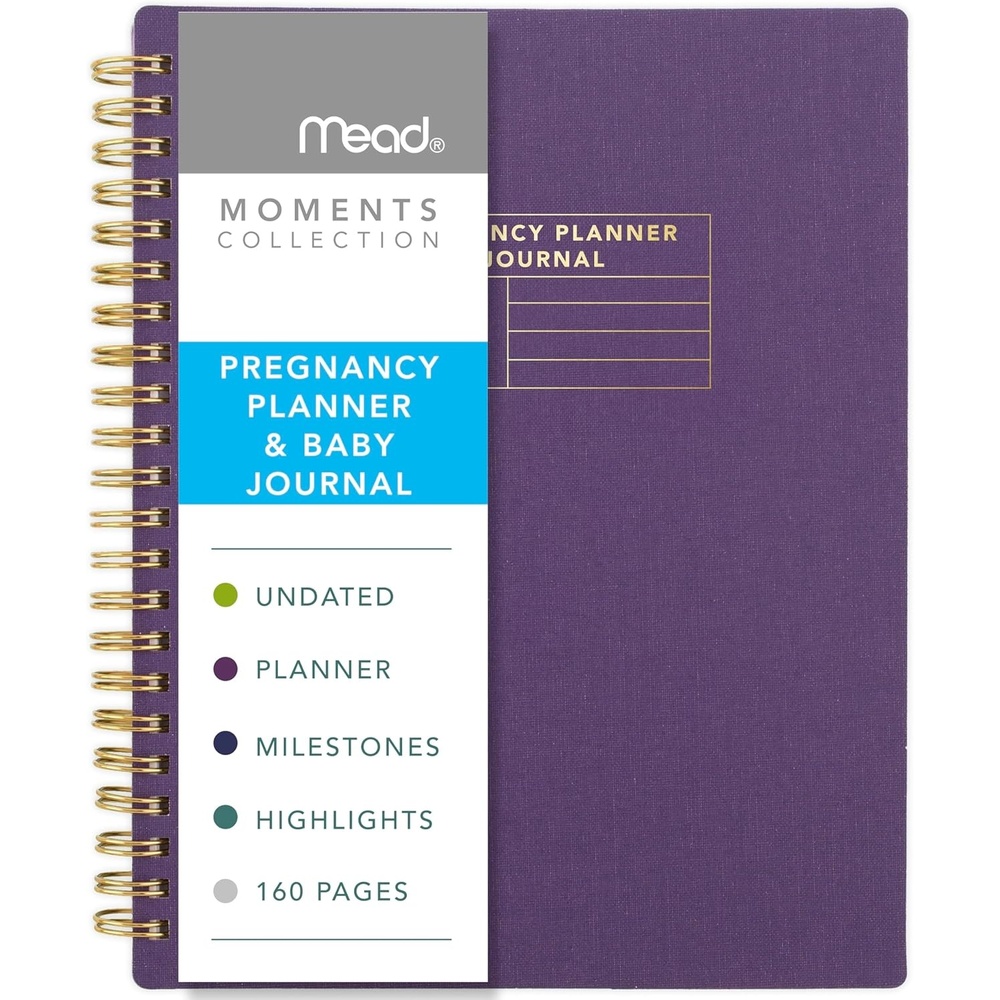 image:imageMead Pet Planner Notebook 6 x 85 160 Pages Vegan Leather Flexible Cover Mead Moments Collection BlueGold XC0070FPregnancy  Baby