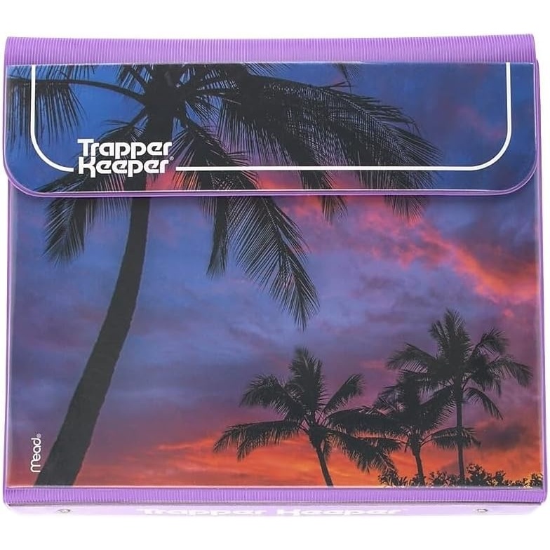 image:imageMead Trapper Keeper Binder Retro Design 1 Inch Binder with Folders and Pockets Holds 812 x 11 Paper Palm Trees 260038FDE1ECM1125 x 1219