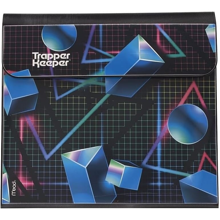 image:imageMead Trapper Keeper Binder Retro Design 1 Inch Binder with Folders and Pockets Holds 812 x 11 Paper Shapes 260038CQ1ECM