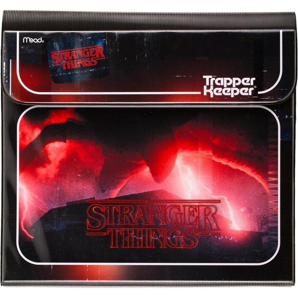 image:imageMead Trapper Keeper Binder Stranger Things 1 Inch Binder with Folders and Pockets Holds 812 x 11 Paper Neon 261138G25Creatures