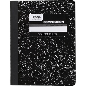 Mead Composition Notebook, 3 Pack, College Ruled Paper, 7-1/2″ x 9-3/4″, 100 Sheets per Comp Book, Black Marble (38111)(Black)