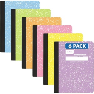 Mead Composition Notebook, College Ruled 7.5″ x 9.75″ Paper, 100 Sheets, Assorted Colors, 6 Pack (850106-ECM)(Assorted Pastel)