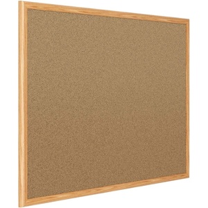 Mead Corkboard, 24″ x 18″ Bulletin Board, Aluminum Frame Cork Board (85360)(Corkboard-Oak)