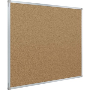 Mead Corkboard, 4′ x 3′ Bulletin Board, Aluminum Frame Cork Board (85362)(Aluminum)