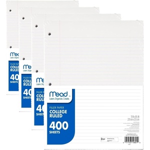 Mead Economical Filler Paper, College Ruled, 11 x 8-1/2, 200 Sheets(Pack of 4)