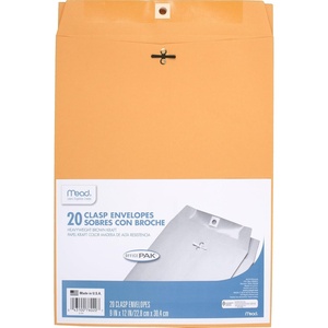 Mead Envelopes, 6″ x 9″, Clasp Closure, Brown Kraft All-Purpose 24-lb Paper Mailing Envelopes, 25 Count (76018)(9″ x 12″)
