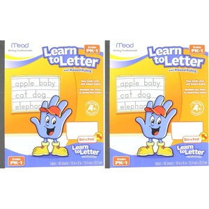 Mead Learn To Letter Writing Book Printed Book,White(1 Count (Pack of 2))