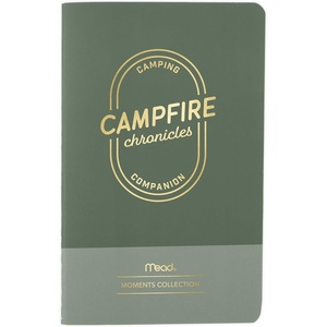 Mead Level Up Gaming Companion Notebook Journal, 3.5″ x 5.5″, 48 Pages, Flexible Cover, Mead Moments Collection, Gray/Gold (XC0103F)(Campfire Chronicles)