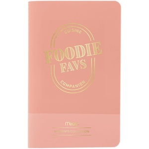 Mead Level Up Gaming Companion Notebook Journal, 3.5″ x 5.5″, 48 Pages, Flexible Cover, Mead Moments Collection, Gray/Gold (XC0103F)(Foodie Favs Cuisine)
