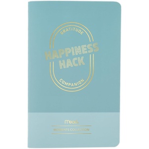 Mead Level Up Gaming Companion Notebook Journal, 3.5″ x 5.5″, 48 Pages, Flexible Cover, Mead Moments Collection, Gray/Gold (XC0103F)(Happiness Hack Gratitude)