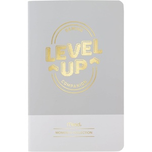 Mead Level Up Gaming Companion Notebook Journal, 3.5″ x 5.5″, 48 Pages, Flexible Cover, Mead Moments Collection, Gray/Gold (XC0103F)(Level Up Gaming)