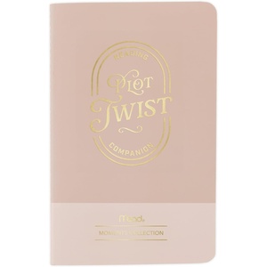 Mead Level Up Gaming Companion Notebook Journal, 3.5″ x 5.5″, 48 Pages, Flexible Cover, Mead Moments Collection, Gray/Gold (XC0103F)(Plot Twist Reading)