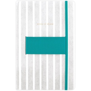 Mead Notebook Journal 5.75″ x 8.75″, 80 Sheets, Cell Phone Holder with Storage Pocket, Hardcover, West Village, Stripe (WV0051F)