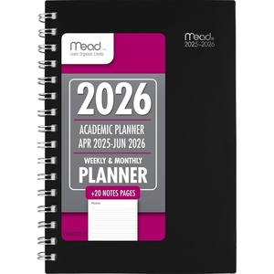 Mead Planner 2026-2027 Weekly & Monthly Academic 15-Month April-June, 5.5″ x 8.5″, Composure Blue (CAW42020)(Black)