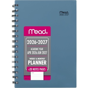 Mead Planner 2026-2027 Weekly & Monthly Academic 15-Month April-June, 5.5″ x 8.5″, Composure Blue (CAW42020)(Composure Blue)