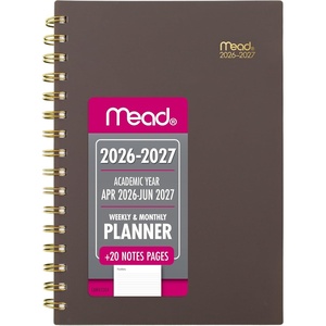 Mead Planner 2026-2027 Weekly & Monthly Academic 15-Month April-June, 5.5″ x 8.5″, Composure Blue (CAW42020)(Ground Coffee)