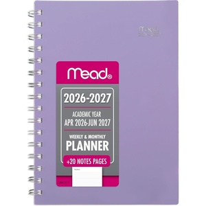 Mead Planner 2026-2027 Weekly & Monthly Academic 15-Month April-June, 5.5″ x 8.5″, Composure Blue (CAW42020)(Lilac)