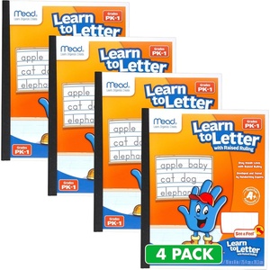 Mead Primary Composition Book, 4 Pack, Primary Ruled Journal, Grades K-2, 7-1/2″ x 9-3/4″, 100 Sheets per Comp Book, Assorted Colors (610053-ECM)(Grades PK-1)