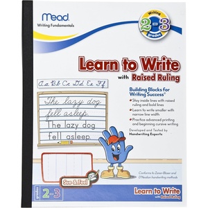 Mead See & Feel Learn To Write Tablet with Raised Ruling, Grades 2-3 Workbooks with Lined Paper, Workbook Writing Tablet for Home School Supplies to Practice Writing & Handwriting, 8″ x 10″ (48556)