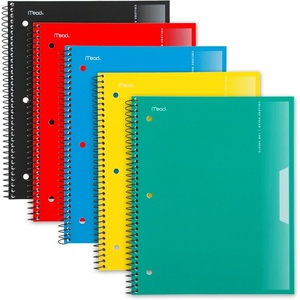 Mead Spiral Notebook, 1 Subject, Wide Ruled Paper, Plastic Cover, 8″ x 10-1/2″, 100 Sheets, Pastel Lilac (930092D)(Assorted)