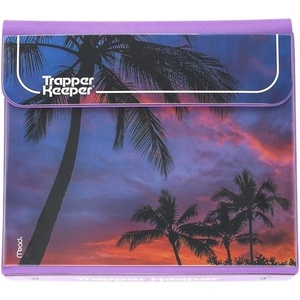 Mead Trapper Keeper Binder, Retro Design, 1 Inch Binder with Folders and Pockets, Holds 8-1/2″ x 11″ Paper, Palm Trees (260038FDE1-ECM)(11.25″ x 12.19″)