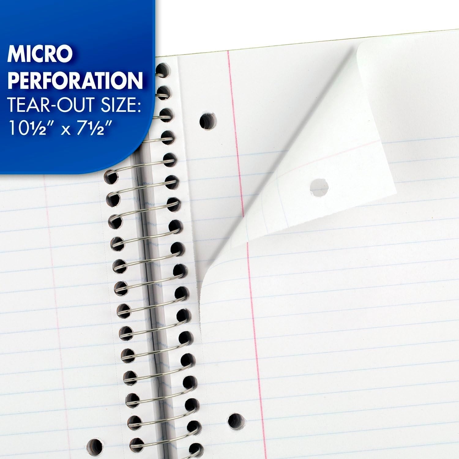 image:imageMead Spiral Notebook 5 Subject Wide Ruled Paper 712x 1012 180 Sheets Color Will Vary 93020525Pack of 1