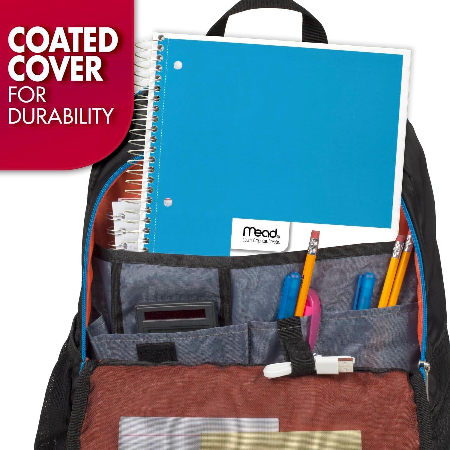 image:imageMead Spiral Notebook 5 Subject Wide Ruled Paper 712x 1012 180 Sheets Color Will Vary 93020525Pack of 1