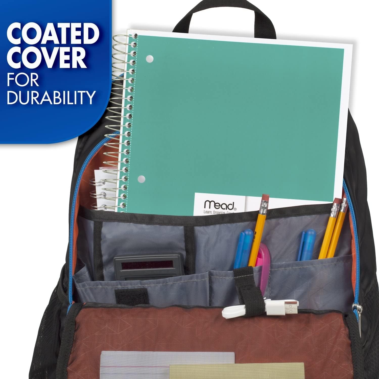 image:imageMead Spiral Notebook 5 Subject Wide Ruled Paper 712x 1012 180 Sheets Color Will Vary 93020525Pack of 1