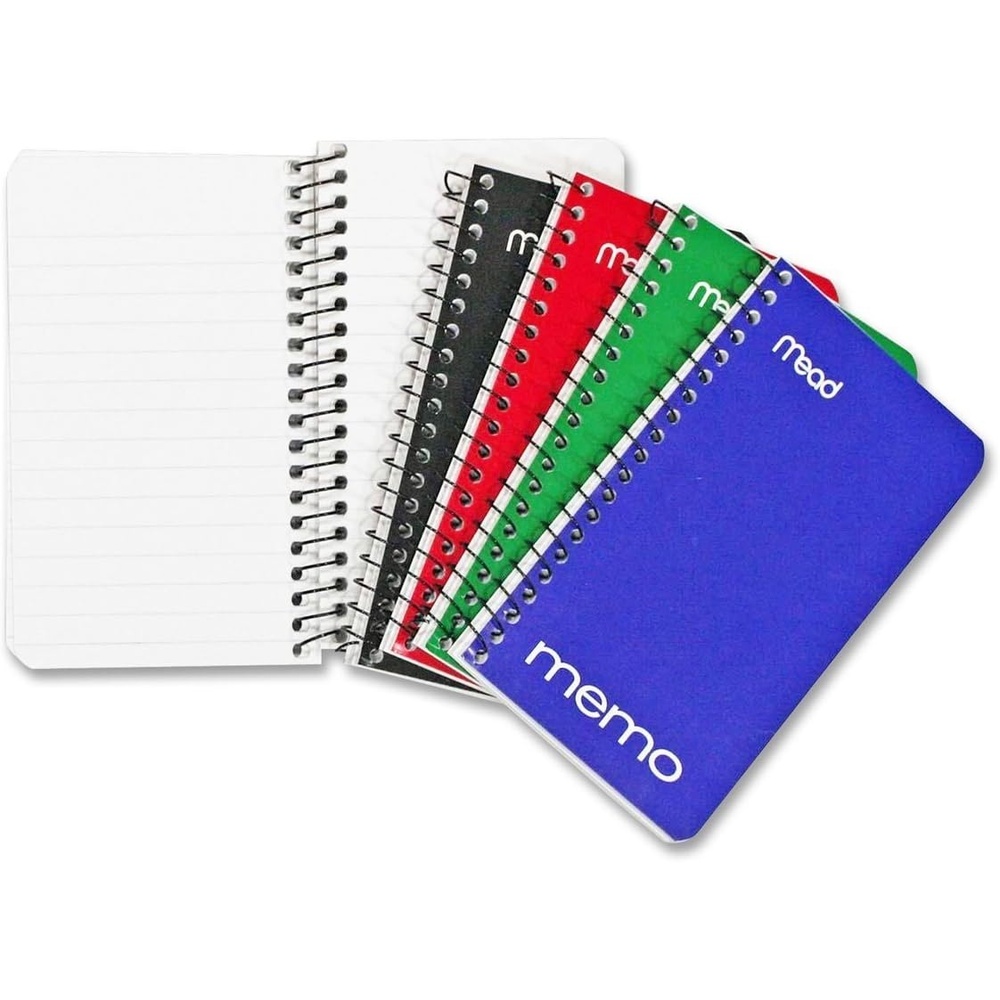 image:imageMead Spiral Memo Notebook 8 Pack Pocket Notebook College Ruled Paper 3 x 5 60 Sheets per Notebook Assorted Colors 736055 x 3 Pack of 9