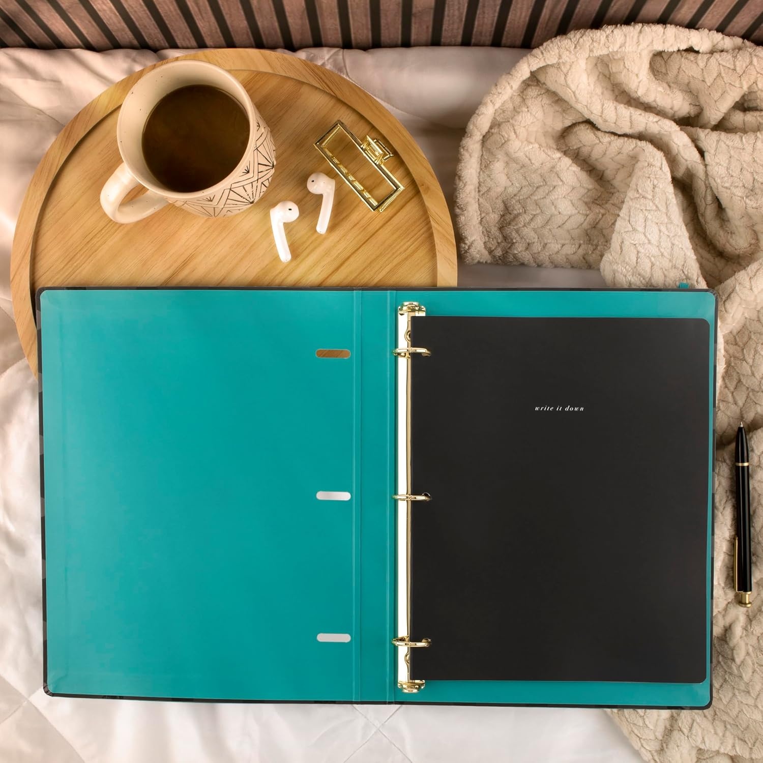 image:imageMead Binder 975 x 125 ORings PreFilled with 32Page Notebook Elastic Closure Black WV0060F