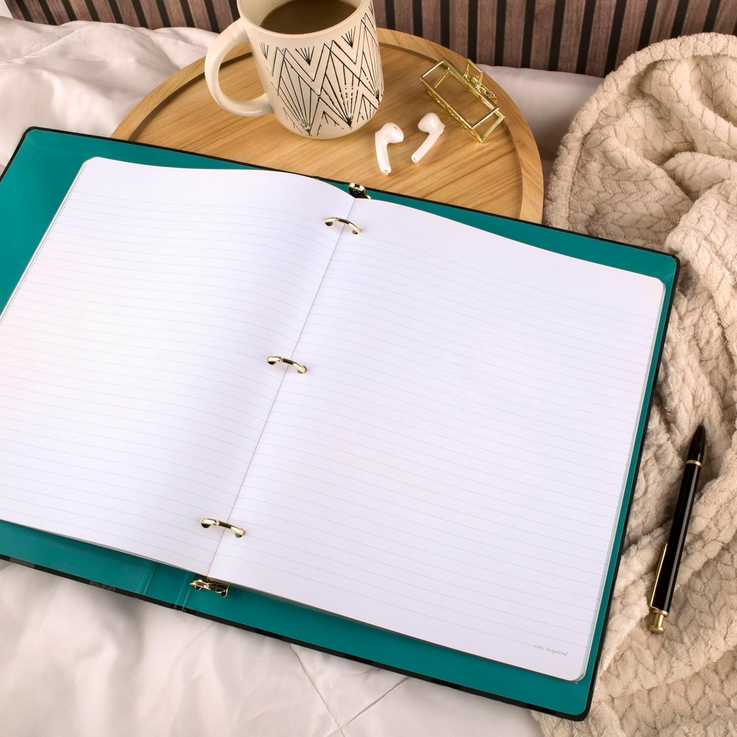image:imageMead Binder 975 x 125 ORings PreFilled with 32Page Notebook Elastic Closure Black WV0060F