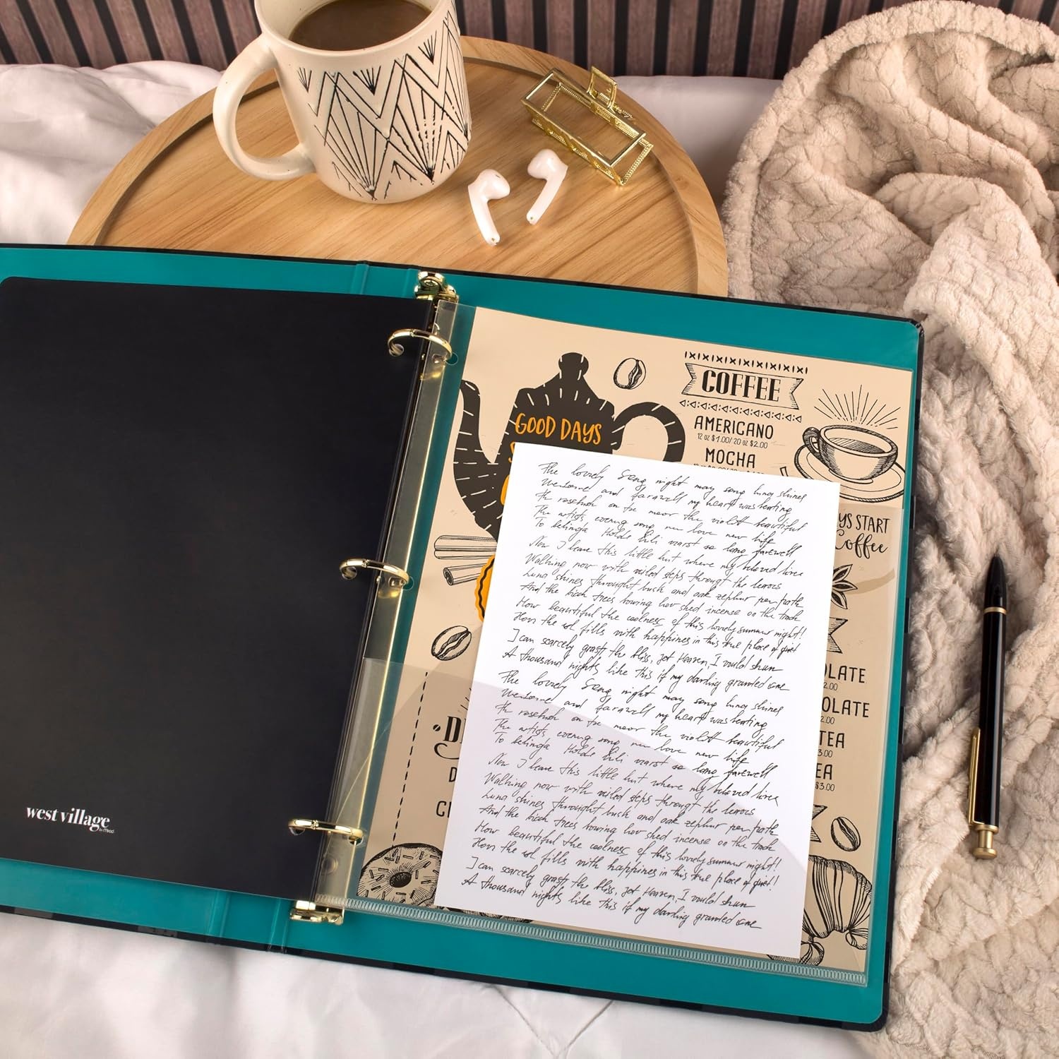 image:imageMead Binder 975 x 125 ORings PreFilled with 32Page Notebook Elastic Closure Black WV0060F