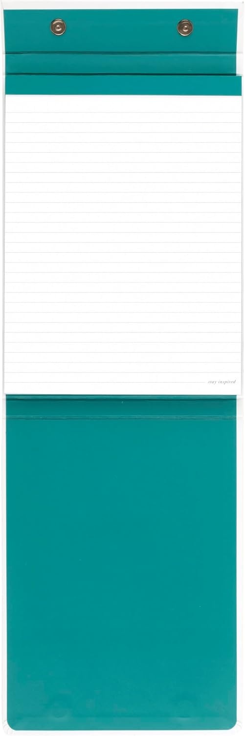 image:imageMead Notepad 6 x 8 Flip Journal Ruled Paper 80 Sheets Magnetic Closure Hardcover West Village White WV0052F