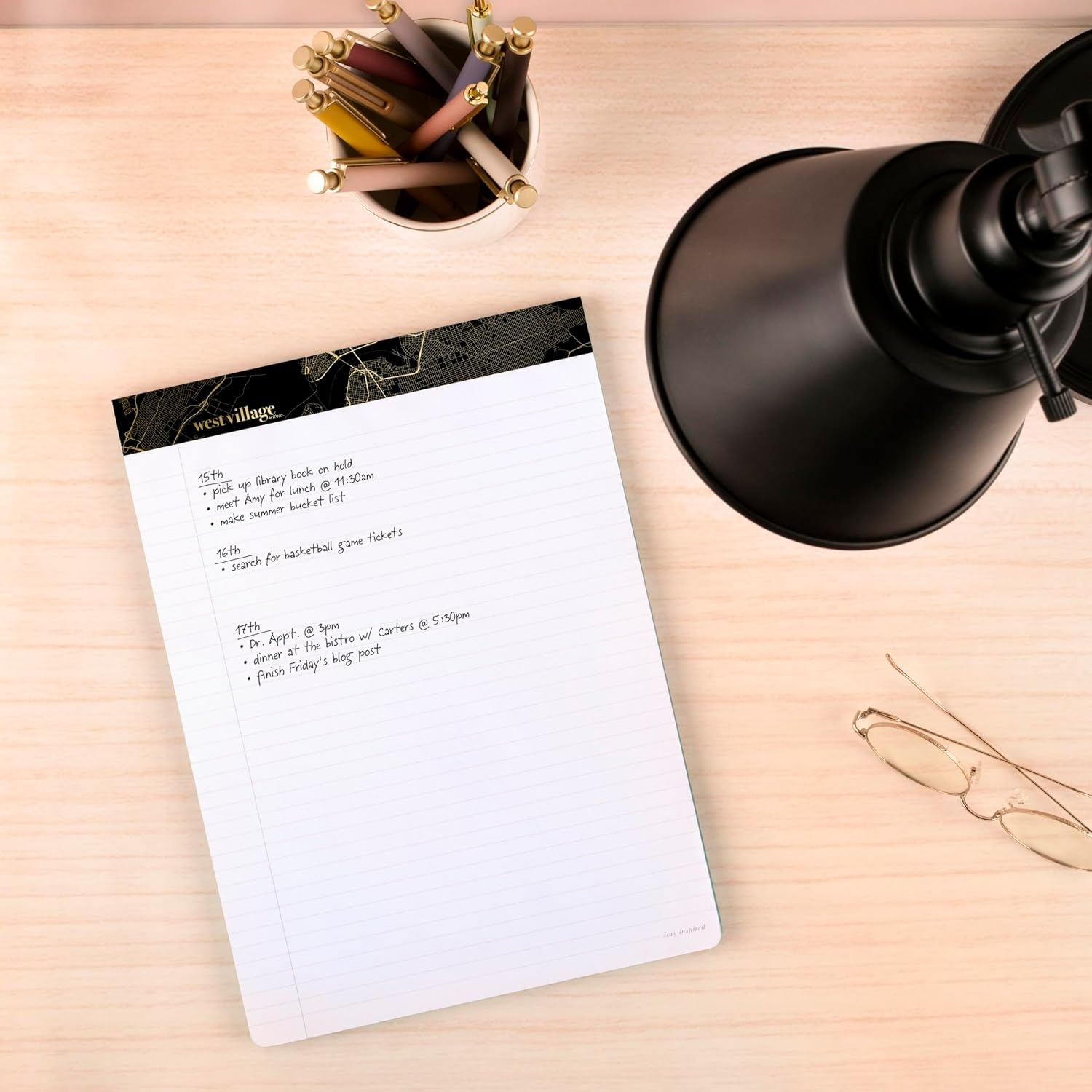 image:imageMead Notepad Wide Ruled 85 x 1075 Paper Legal Pad 80 Sheets West Village WV0056F