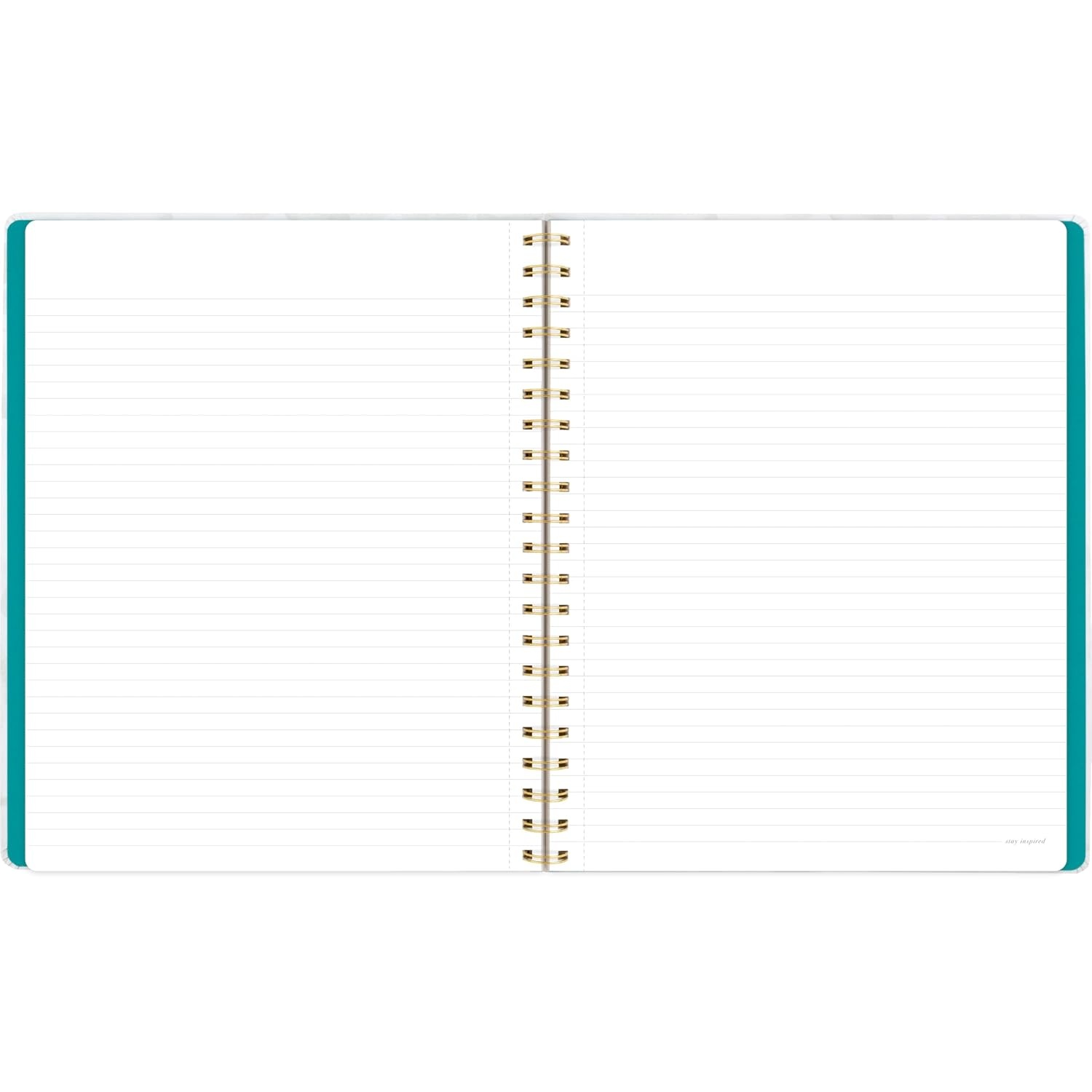 image:imageMead Spiral Notebook 9 x 11 160 Pages Hardcover West Village White Floral WV0059F