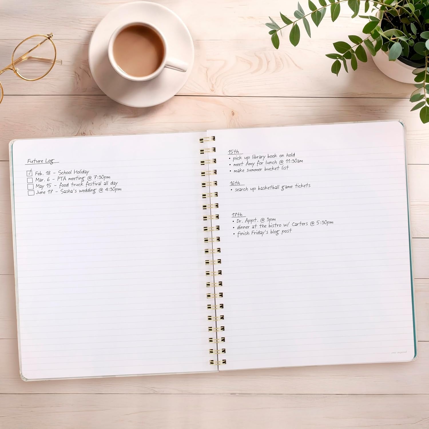 image:imageMead Spiral Notebook 9 x 11 160 Pages Hardcover West Village White Floral WV0059F