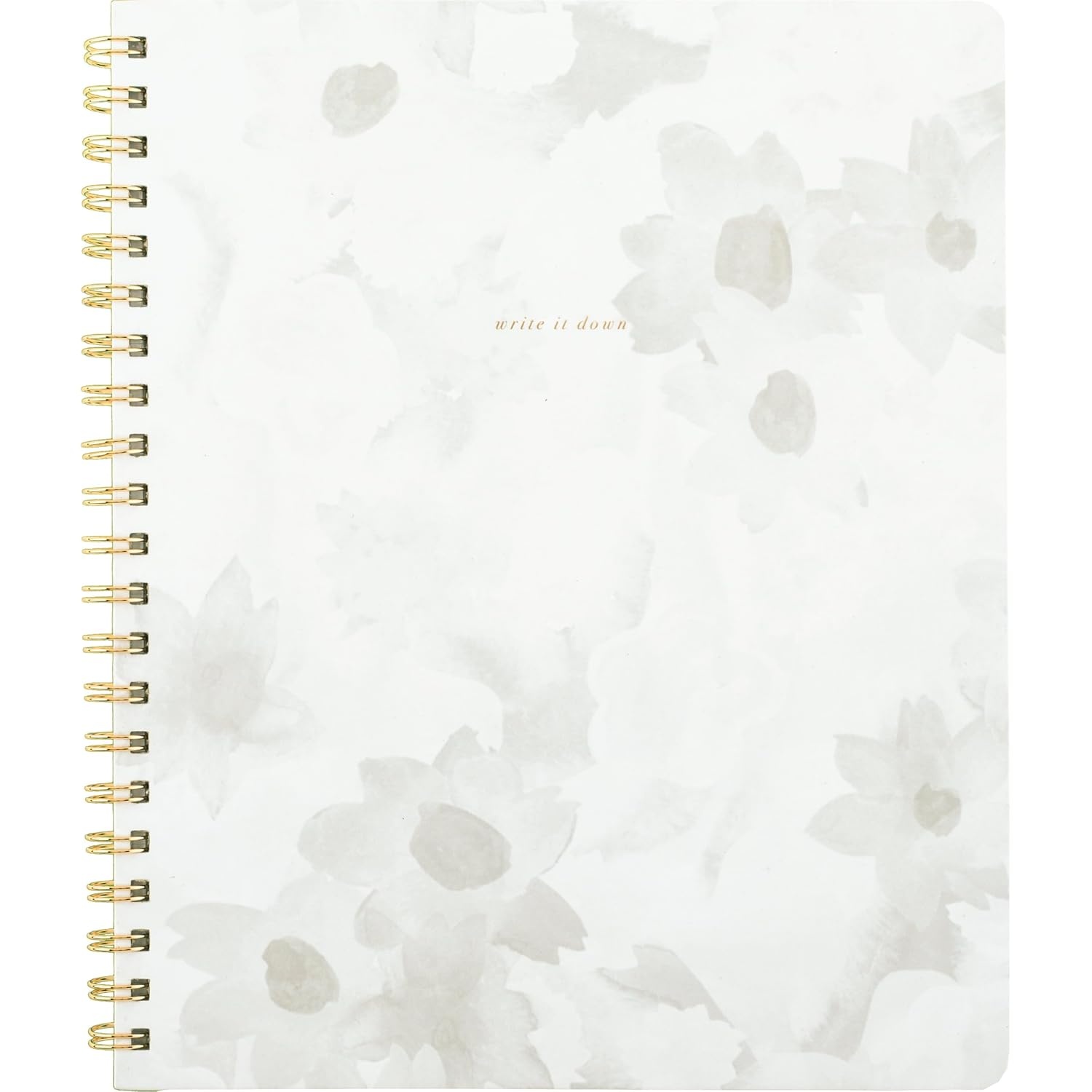 image:imageMead Spiral Notebook 9 x 11 160 Pages Hardcover West Village White Floral WV0059F
