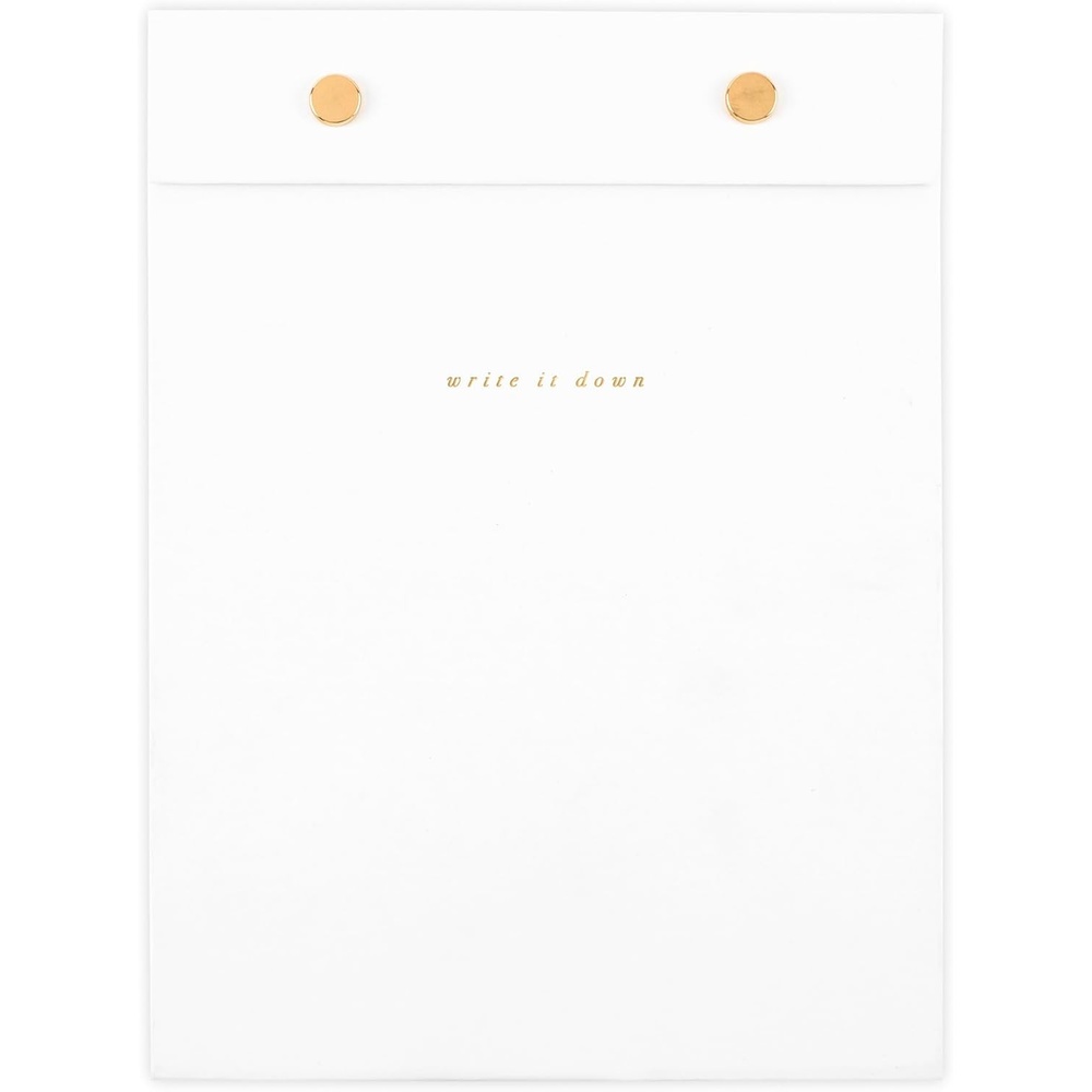 image:imageMead Notepad 6 x 8 Flip Journal Ruled Paper 80 Sheets Magnetic Closure Hardcover West Village White WV0052F